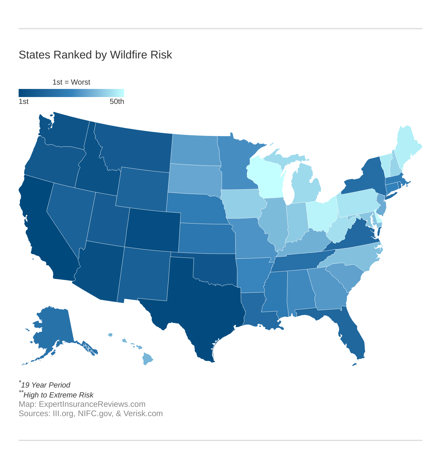 States Ranked by Wildfire Risk 